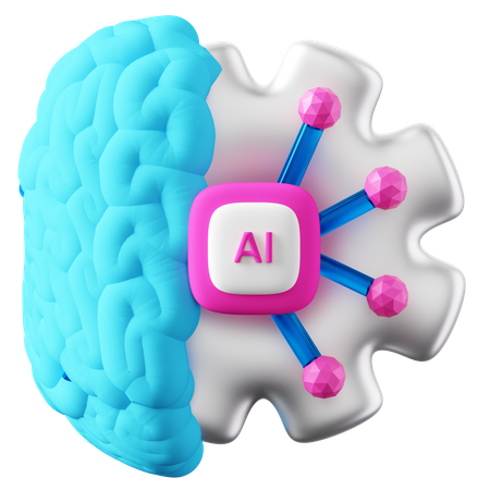 Ai Brain Configuration  3D Icon