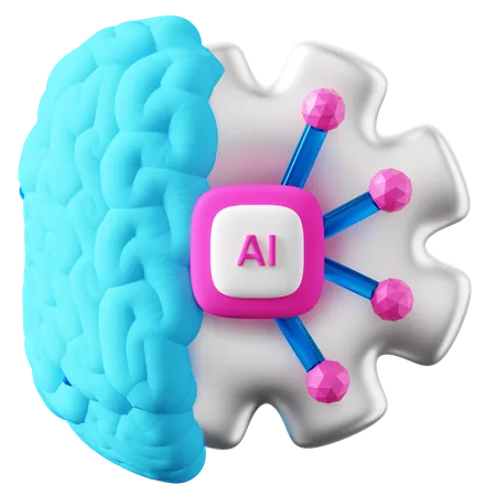 Ai Brain Configuration  3D Icon