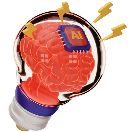 Ai Brain Lamp  3D Icon