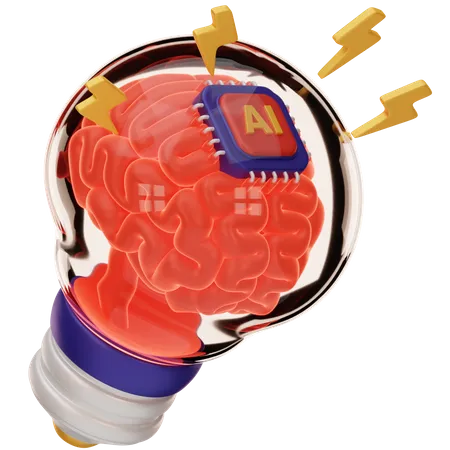 Ai Brain Lamp  3D Icon