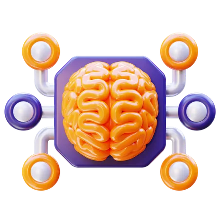 Ai Brain Processor  3D Icon