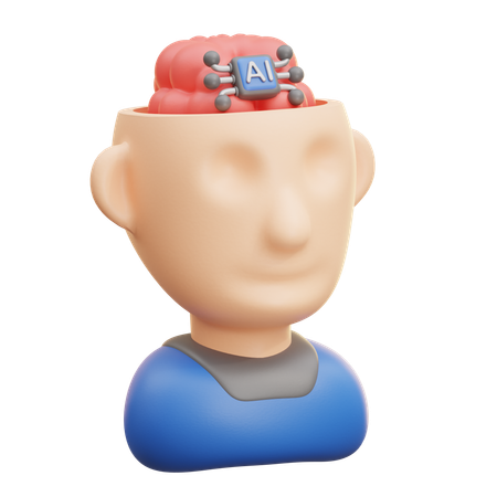 Ai Brain Thinking  3D Icon