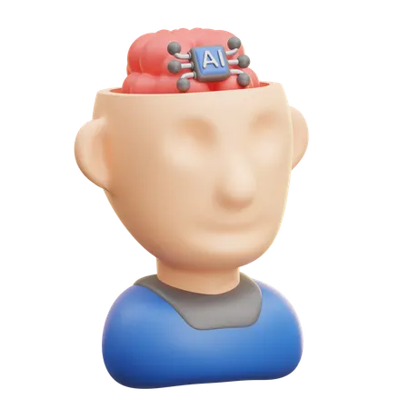 Ai Brain Thinking  3D Icon