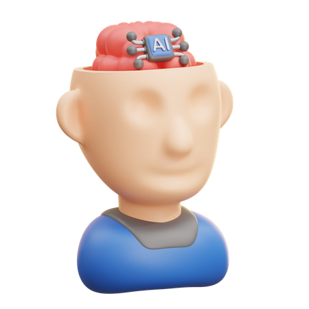 Ai Brain Thinking  3D Icon