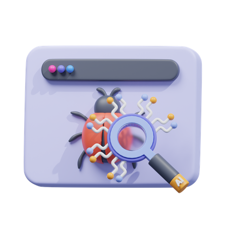 Ai Bug Search  3D Icon