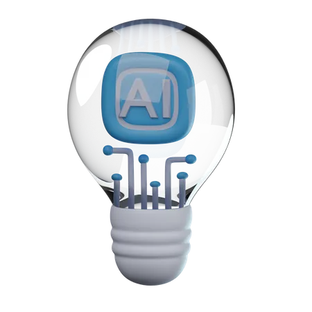 Ai Bulb  3D Icon