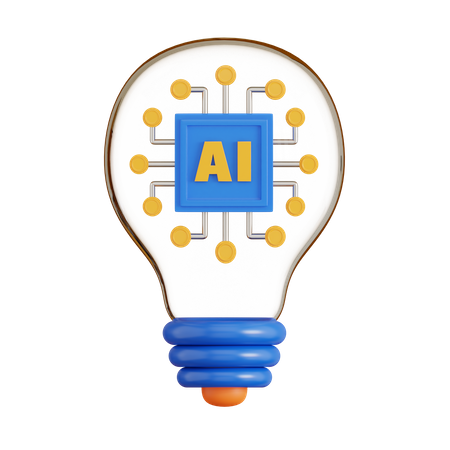 Ai Bulb  3D Icon