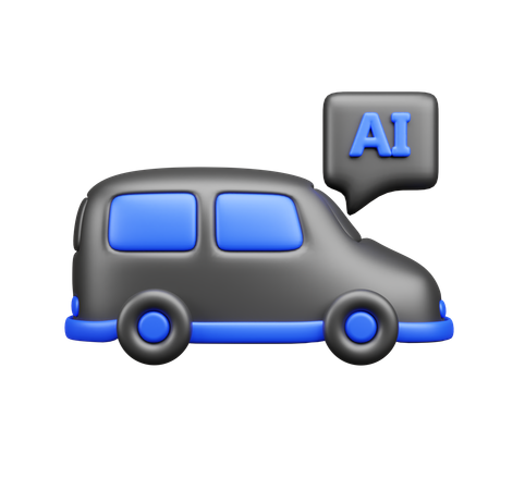 Ai Car  3D Icon