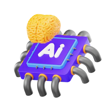 Tem chip cerebral  3D Icon