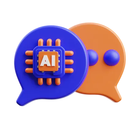 Bate-papo com IA  3D Icon