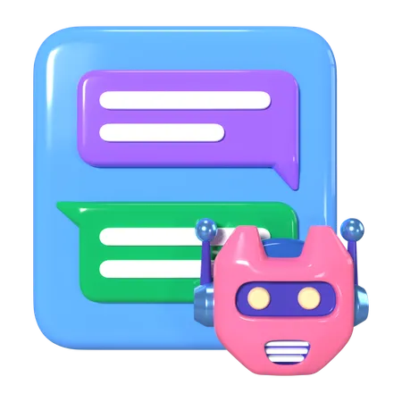 This Is AI Chatbot 3 D Render Illustration Icon It Comes As A High Resolution PNG File Isolated On A Transparent Background The Available 3 D Model File Formats Include BLEND OBJ FBX And GLTF 3D Icon