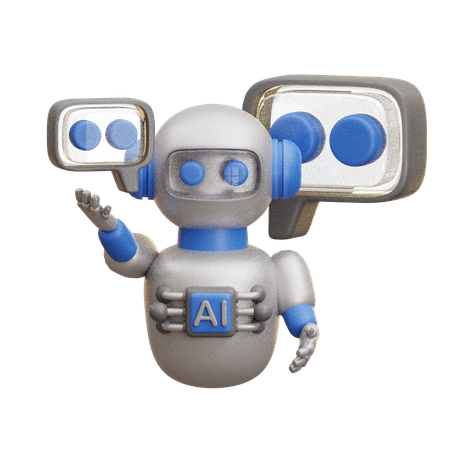 Robô de comunicação chatbot de IA  3D Icon