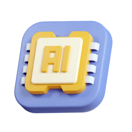 Ai Chip Illustration 3D Icon