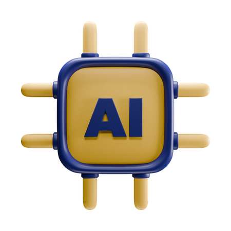 Ai Chip  3D Icon