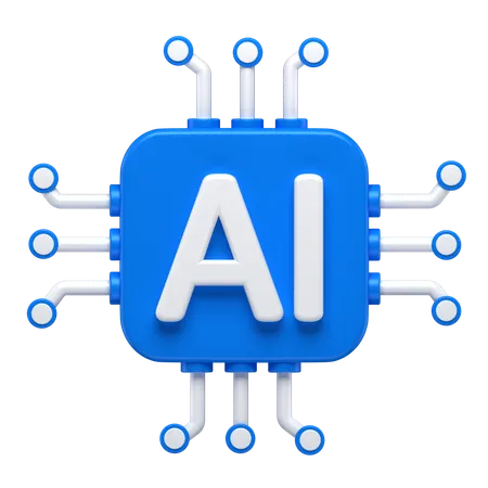 3 D Icon Of An Ai Chip 3D Icon