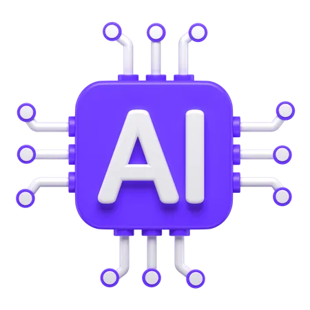 3 D Icon Of An Ai Chip 3D Icon