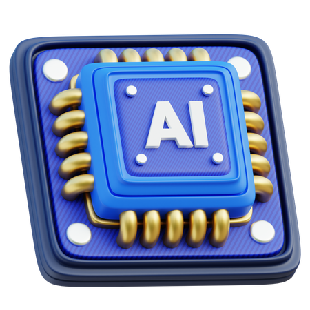 AI 칩  3D Icon