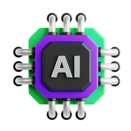 AI 칩  3D Icon