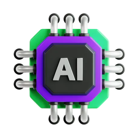 AI 칩  3D Icon