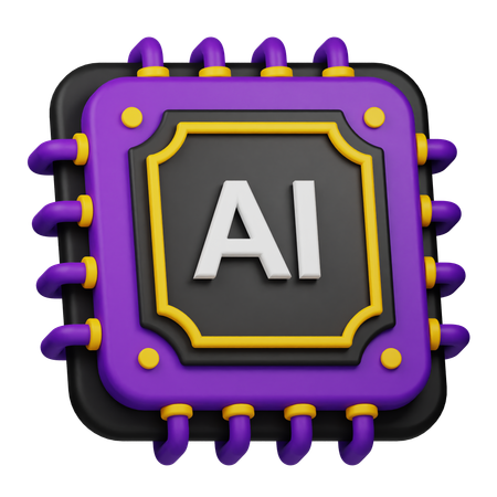 AIチップ  3D Icon