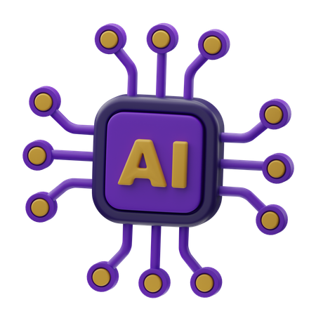 AI 칩  3D Icon