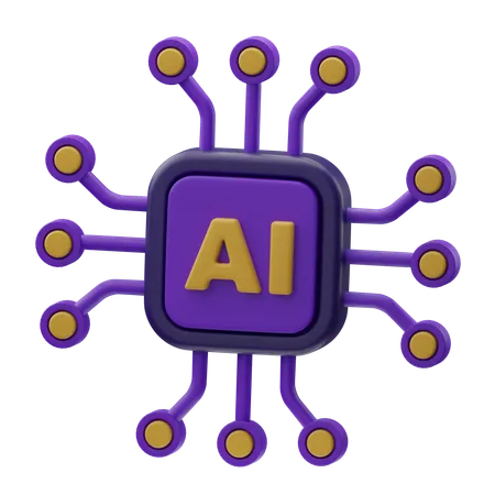 AI 칩  3D Icon