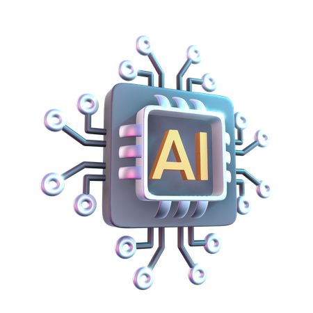 AI 칩  3D Icon