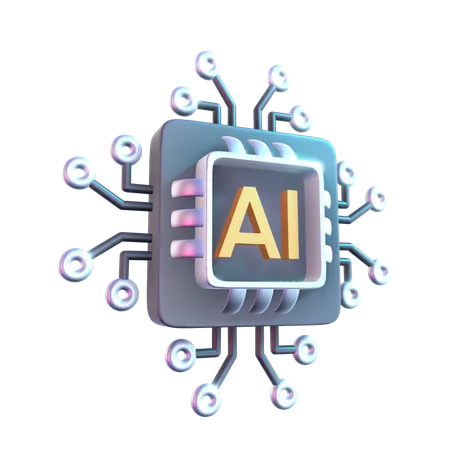 AI 칩  3D Icon