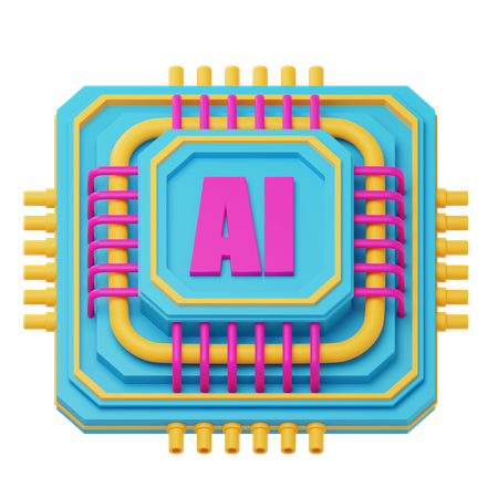 AI 칩  3D Icon