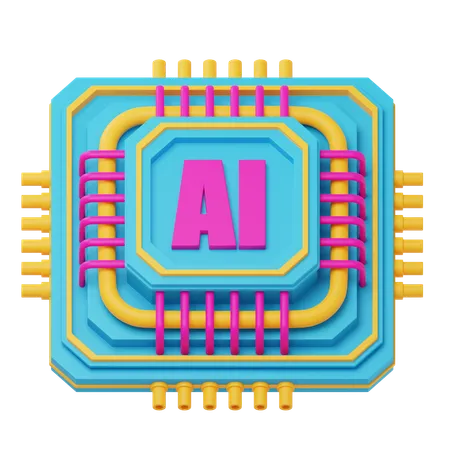 AI 칩  3D Icon