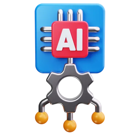 AI 칩  3D Icon