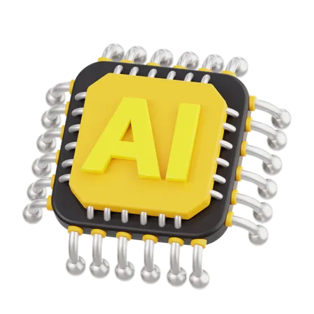 Ai Chip  3D Icon