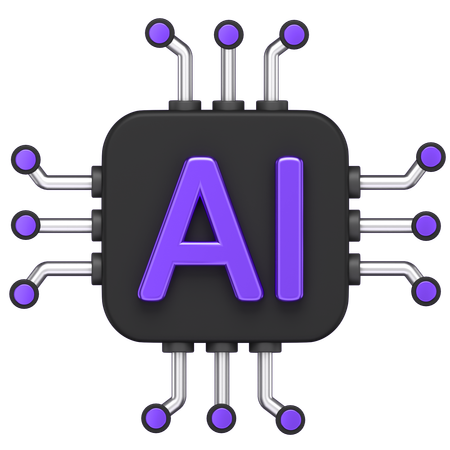 Ai Chip  3D Icon