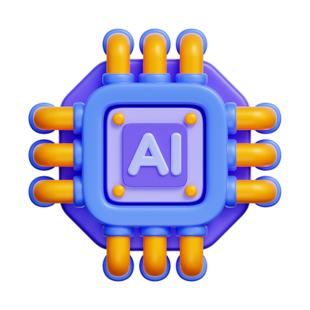 AIチップ  3D Icon