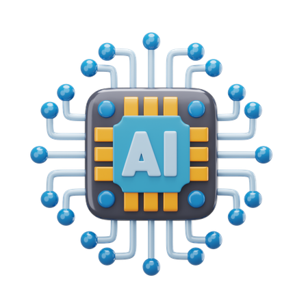 Ai Chip  3D Icon