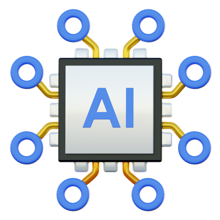 Ai Chip  3D Icon