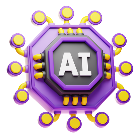 Ai Chip  3D Icon