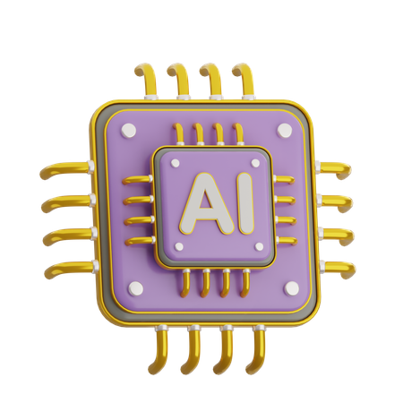 Ai Chip  3D Icon