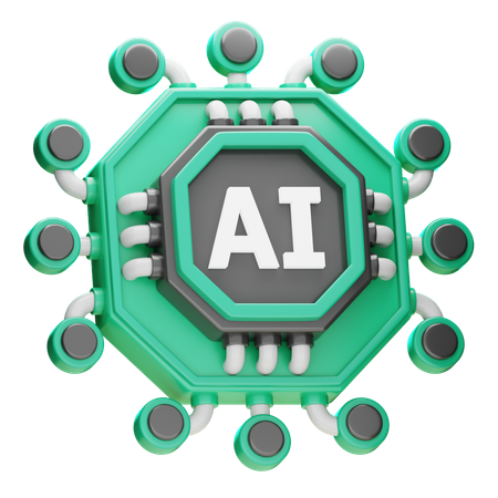 Ai Chip  3D Icon
