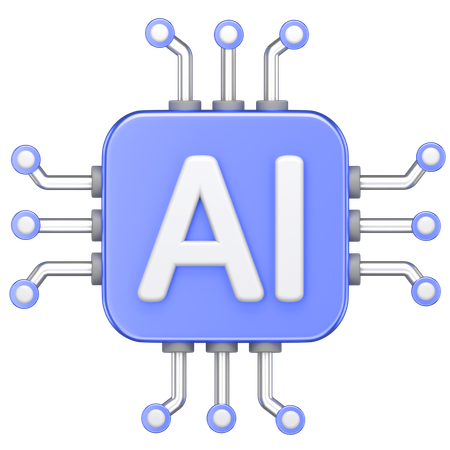 Ai Chip  3D Icon