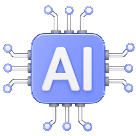 Ai Chip  3D Icon