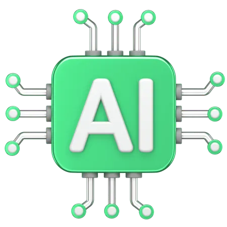 Ai Chip  3D Icon