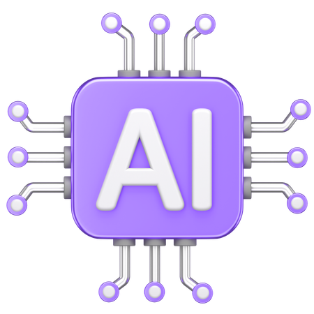 Ai Chip  3D Icon
