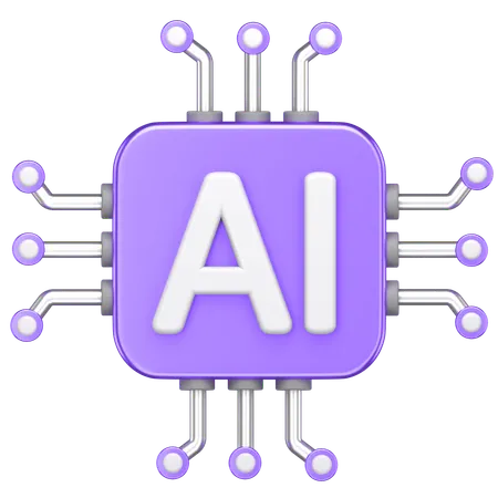 Ai Chip  3D Icon