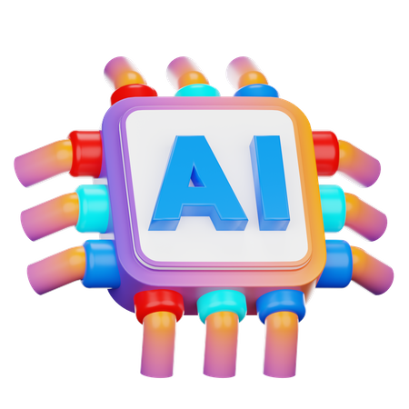 Ai Chip  3D Icon