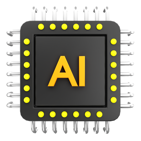 Ai Chip  3D Icon