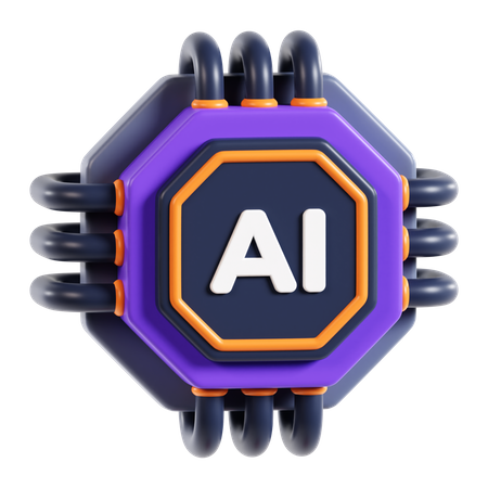 Ai Chip  3D Icon