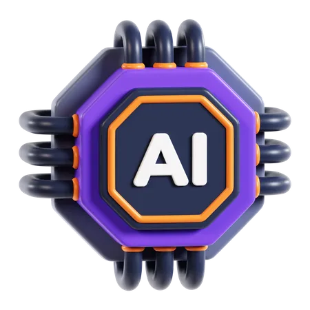 Ai Chip  3D Icon