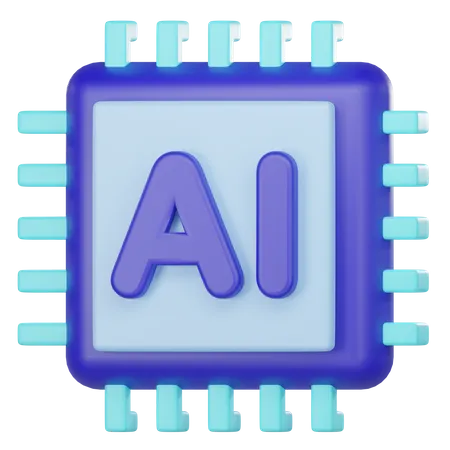 Ai Chip  3D Icon