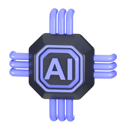 Ai Chip  3D Icon